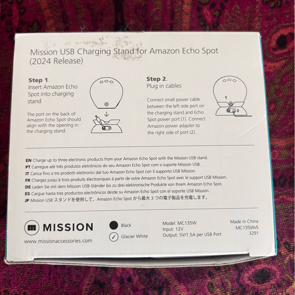 Mission USB Charging Stand only for the 2024 Amazon Echo Spot, - Picture 2 of 2